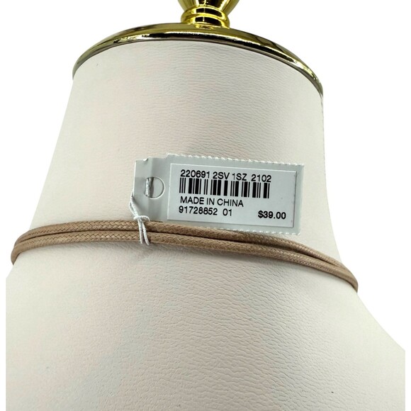 J. Jill Mixed Metal Necklace Double Circle Pendant Cord Adjustable Modern Earthy - Picture 11 of 11